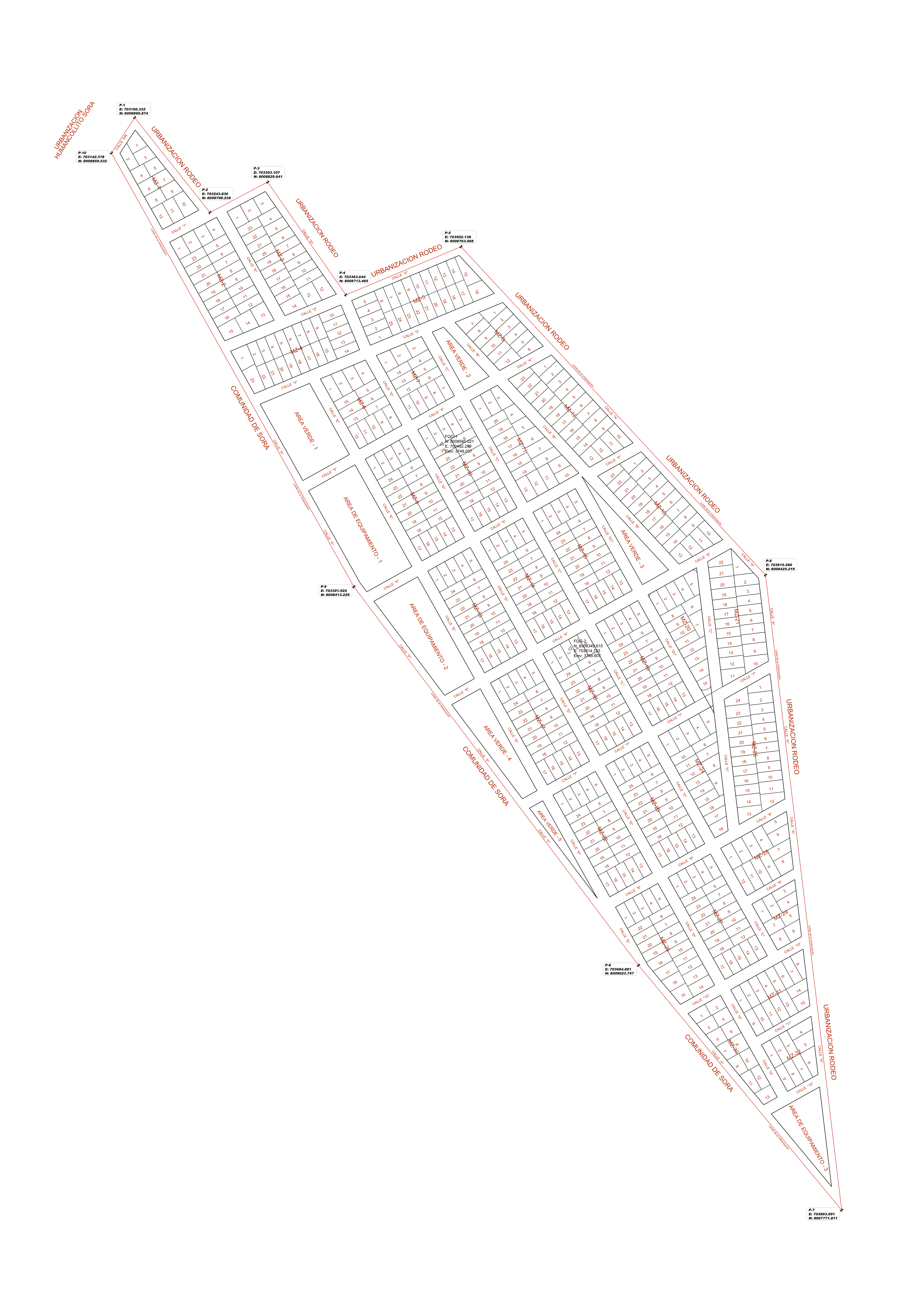 Plano de urbanización como referencia visual de planificación